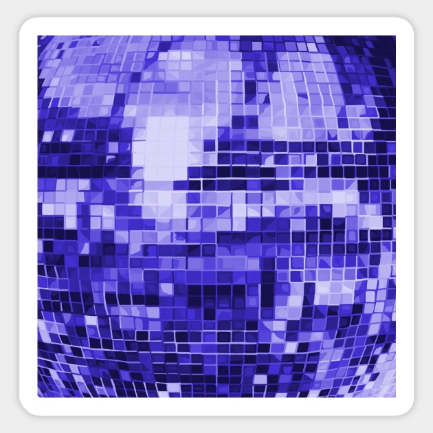 Indigo Mirrored Disco Ball Pattern Sticker by Art by Deborah Camp